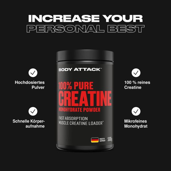 کراتین100 % پی یور بادی اتک |body attack 100% pure-creatin - تصویر 3