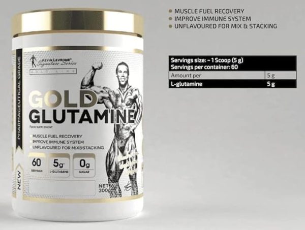 گلوتامین گلد 300 گرم کوین لورون بدون طعم|kevin LEVRONE GOLD GLUTAMINE 300 g - تصویر 2