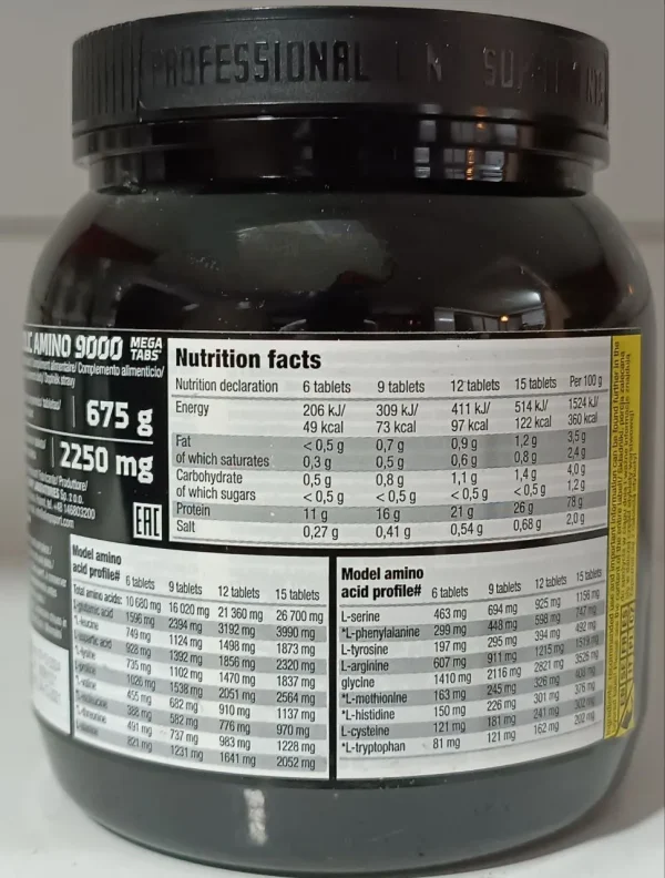 امینو آنابولیک 9000 300تایی الیمپ|OLIMP ANABOLIC AMINO 9000 MEGA TABLETS -300tablets - تصویر 3