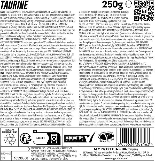 تائورین 250 گرمی مای پروتئین|MYPROTEIN Taurine 250g - تصویر 2