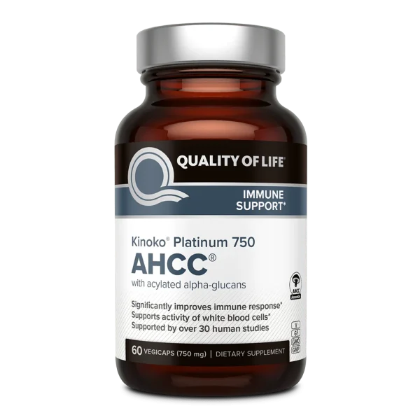 کپسول AHCC Kinoko مدل پلاتینیوم 60 تایی 750mg